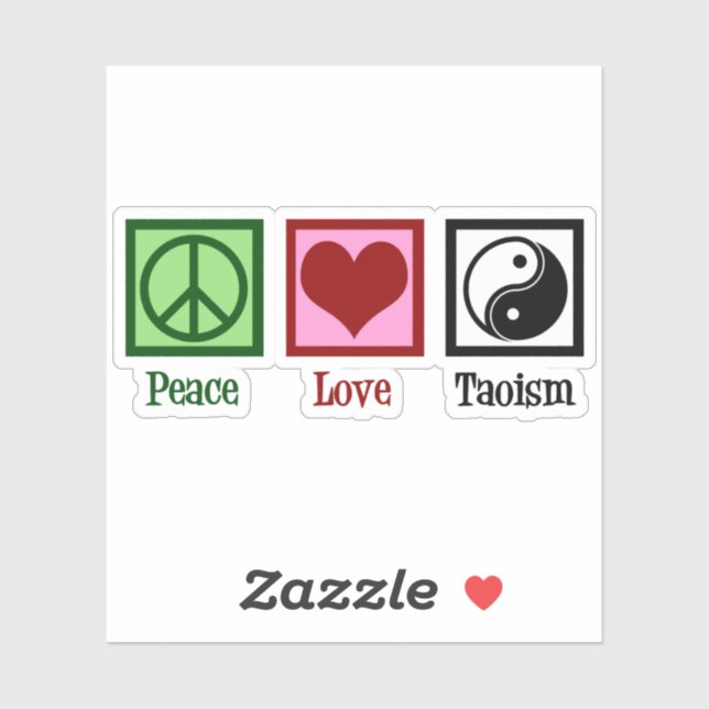 Pegatina Paz Taoista Amar Taoismo Yin Yang (Hoja)