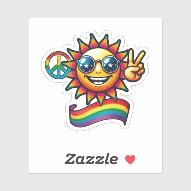 Pegatina Paz y felicidad (Hoja)