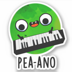 Pegatina Pea-ano Funny Music Veggie Pea Pun