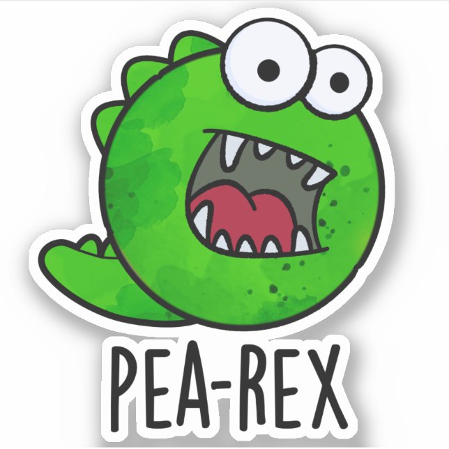 Pegatina Pea Rex Funny Dinosaur Veggie TRex Pun (Anverso)