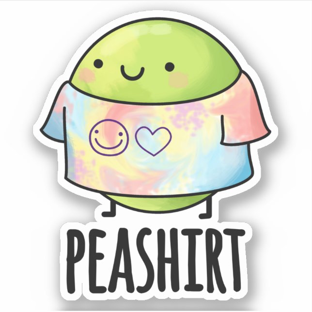 Pegatina Pea Shirt Funny Veggie Pea TShirt Pun (Anverso)