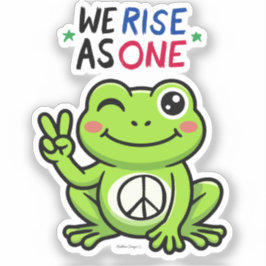 PEGATINA PEACE FROG - WE RISE AS ONE STICKERS