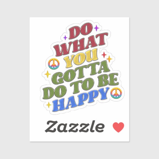 Pegatina Peace Hippie Happy Encouragement Positivity  (Hoja)