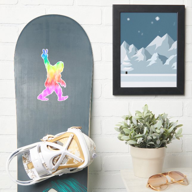 Pegatina Peace Love Bigfoot (snowboard)