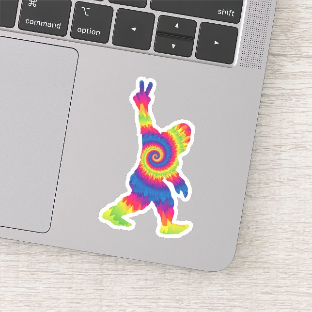 Pegatina Peace Love Bigfoot - Amantes de pie grande (Detalle)