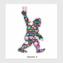 Peace Love Bigfoot Hippie Funny Bigfoot Lover