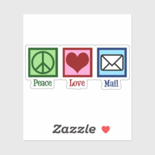 Pegatina Peace Love Mail