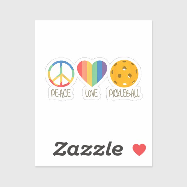 Pegatina Peace Love Pickleball (Hoja)