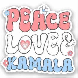Pegatina Peace Love y Kamala Harris 2024