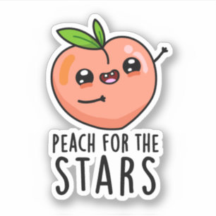 Pegatina Peach For The Stars Funny Fruit Pun