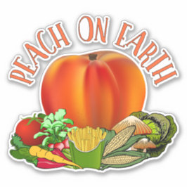 Pegatina Peach on Earth Funny Navidades Pun