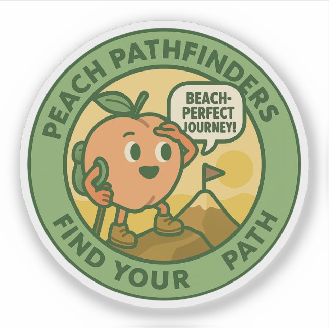 Pegatina Peach Pathfinders Find Your Path (Anverso)