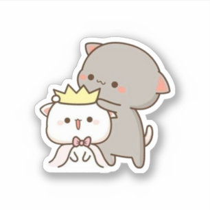 Pegatina Peach Y Goma Mochi Cat