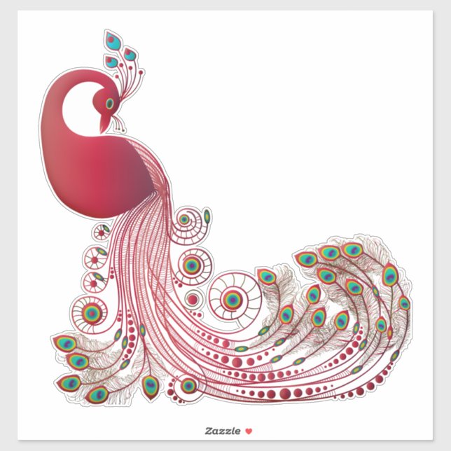 Pegatina Peacock (Hoja)