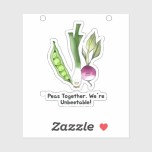 Pegatina Peas and Veggie Best Friends Pun