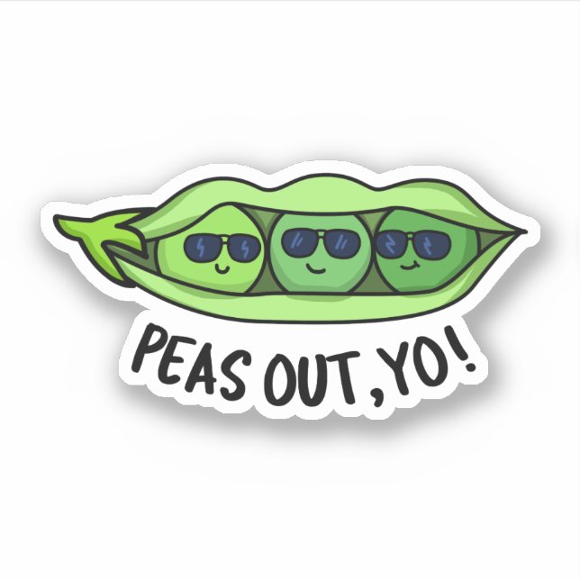 Pegatina Peas Out Yo Funny Peas Pun (Anverso)