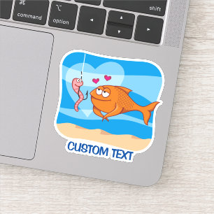 Pegatina Peces y cebo enamorados