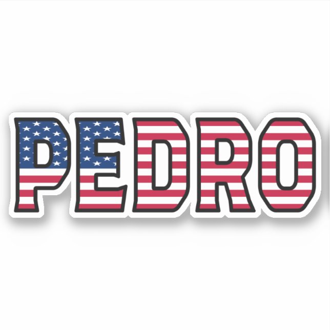 Pegatina Pedro Name Vorname USA Sticker Stickerset (Anverso)