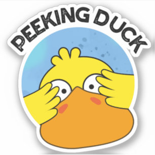 Pegatina Peeek Duck gracioso animal Chino Dish Pun