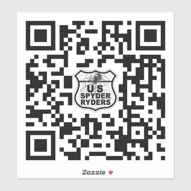 Pegatina Pegar vinilo con código QR de US Spyder Ryders (Hoja)