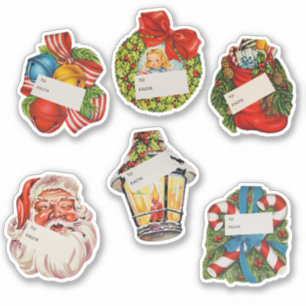 Pegatina Pegatinas/etiquetas de regalo de Navidad antiguas