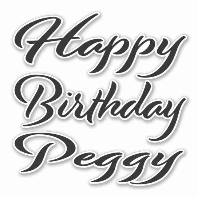 Pegatina Peggy Name Vorname black Sticker Geburtstag (Anverso)