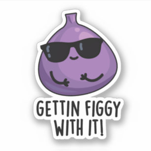 Pegatina Peleando Con La Fruit Funny Fig Pun