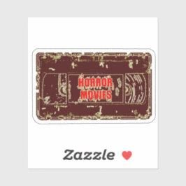 Pegatina Películas de terror VHS Amarillo negro