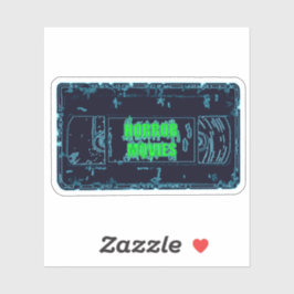 Pegatina Películas de terror VHS Azul negro