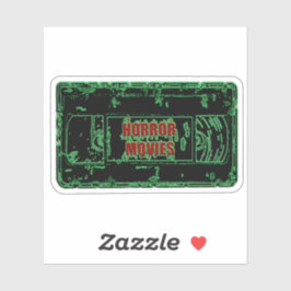 Pegatina Películas de terror VHS Verde negro