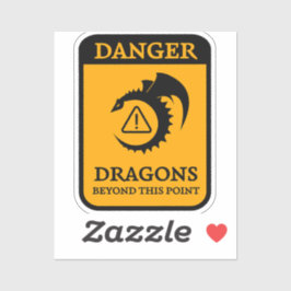 Pegatina Peligro: Dragones Más Allá De Este Punto Rótulo