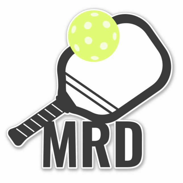 Pegatina Pelota de baloncesto + Iniciales Monograma de remo (Anverso)