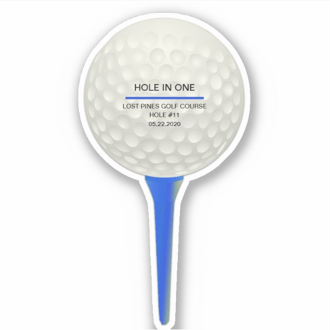 Pegatina Pelota de golf personalizada en Blue Tee (Anverso)