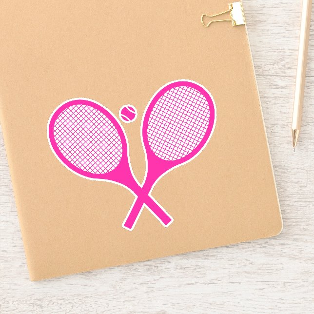 Pegatina Pelota de Neon Pink Tennis Racquets fluorescente (Cuaderno)