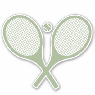 Pegatina Pelota de Racquetto verde sabio minimalista