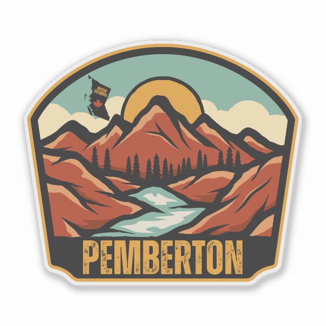 Pegatina Pemberton, Columbia Británica (Anverso)