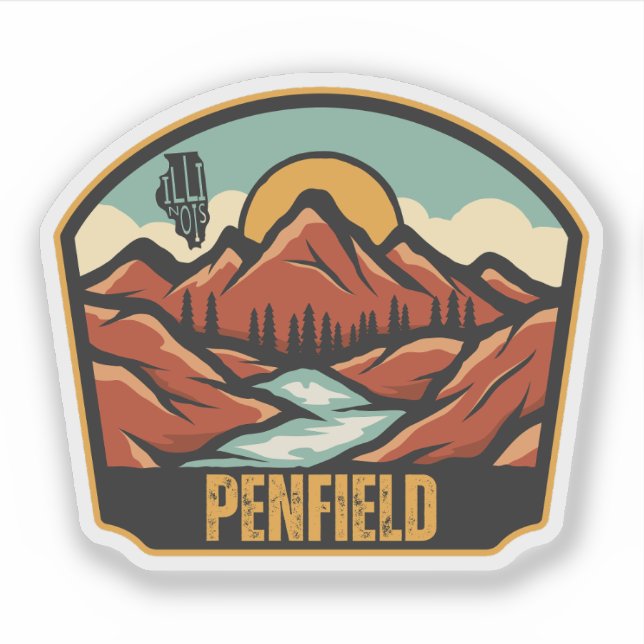 Pegatina Penfield, Illinois (Anverso)
