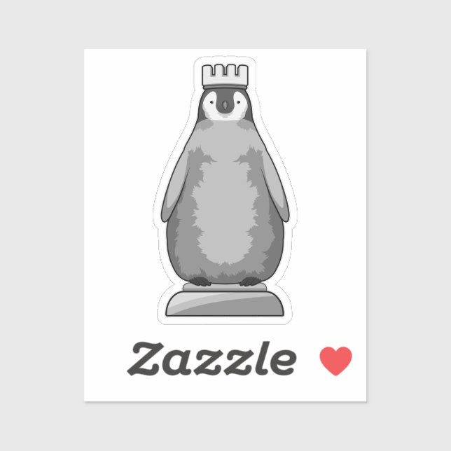 Pegatina Penguin as Chess piece King (Hoja)