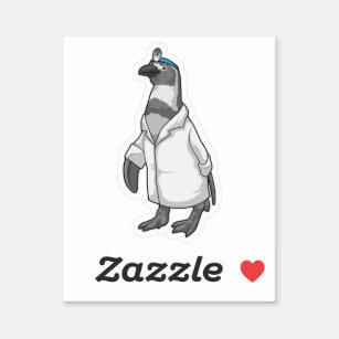 Pegatina Penguin as Doctor with Doctor's coat