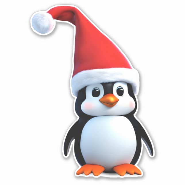 Pegatina Penguin bebé navidades (Anverso)