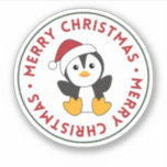 Pegatina Penguin Christmas Snow Winter Animals Penguins Sti<br><div class="desc">The penguin for Christmas as a greeting card. Funny animals with gifts and snow for the holidays. Also funny for christmas in July. Penguins are cute animals and perfect for Christmas.</div>