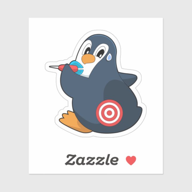 Pegatina Penguin Darts Dart Dartboard (Hoja)