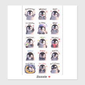 Pegatina Penguin Moodies – Paquete de Stickers de Expresion
