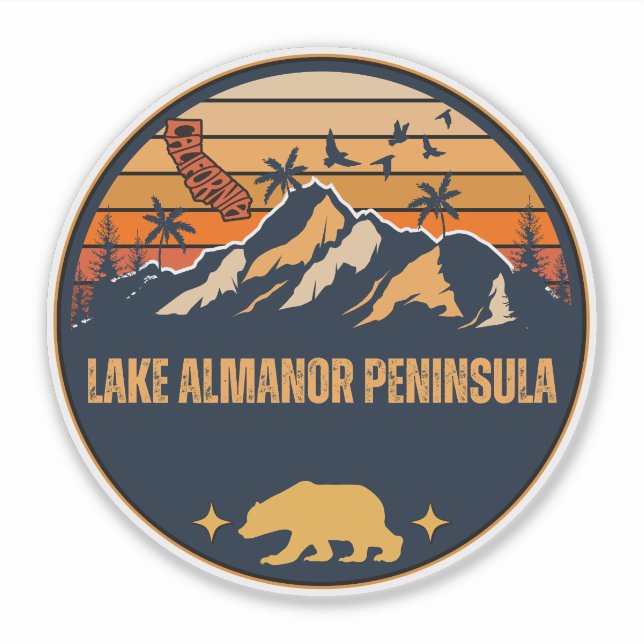 Pegatina Península de Lake Almanor, California (Anverso)