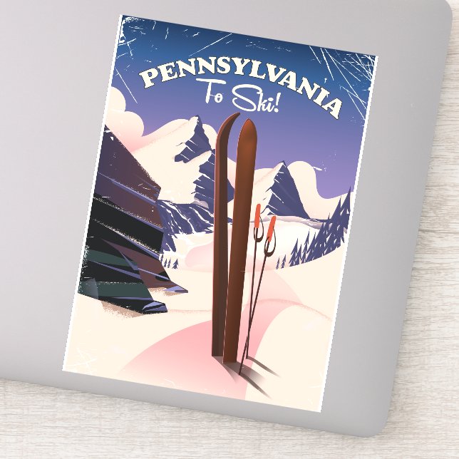Pegatina Pennsylvania To Ski (Detalle)