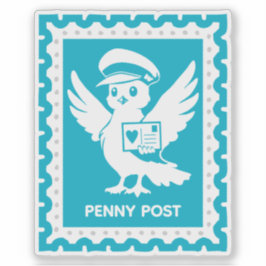 Pegatina Penny Post Mascot Postage Stamp Design