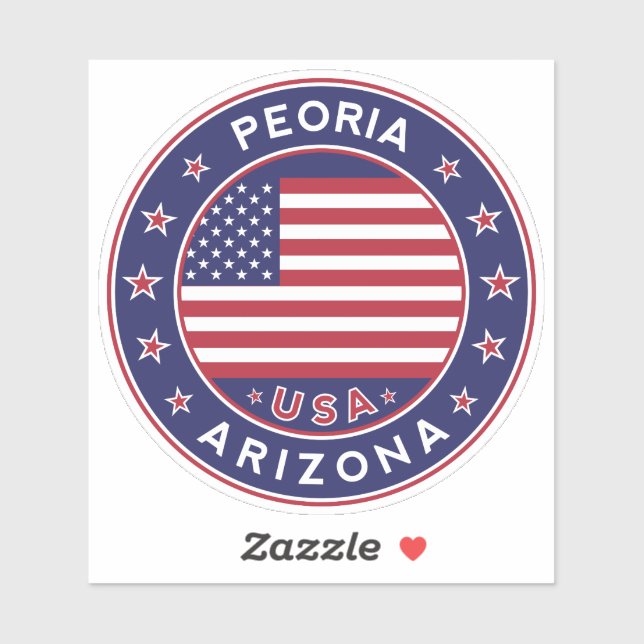 Pegatina Peoria Arizona, Peoria (Hoja)