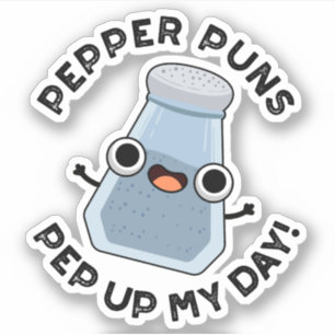 Pegatina Pepper Puns Pep Up My Day Funny Food Pun