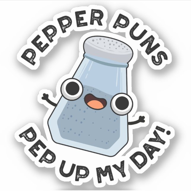 Pegatina Pepper Puns Pep Up My Day Funny Food Pun (Anverso)
