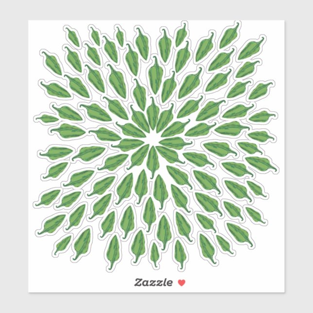 Pegatina Peppers verdes (Hoja)